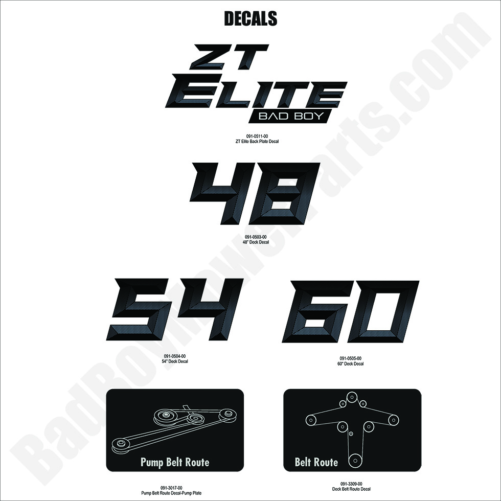 3643 - Bad Boy Mower Parts Lookup > 2024 > ZT Elite > Decals - 2